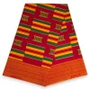Afrikaanse wax print stof - Rood Pan Africa Kente Print Ghana - 100% katoen