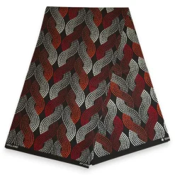 Afrikaanse wax print stof - Rood Wave Pattern - 100% katoen