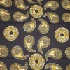 Afrikaanse wax print stof - Zwart Olijfgroen Paisley Sun - 100% katoen