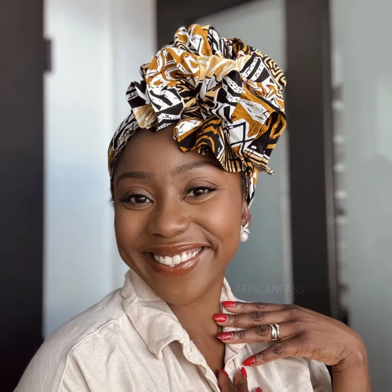 Afrikaanse Zand Bogolan Mozaïek hoofddoek - headwrap