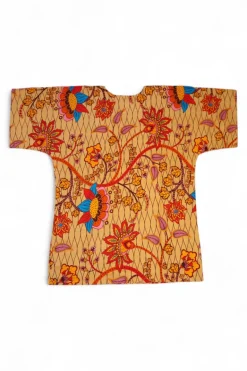 Beige & Oranje Botanical Flow Dashiki Shirt / Dashiki Jurk - Afrikaans shirt - Unisex