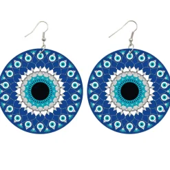 Blauw ancient flower - Afrikaanse oorbellen