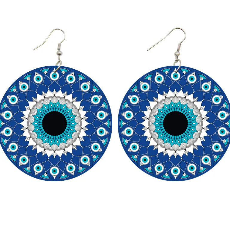 Blauw ancient flower - Afrikaanse oorbellen