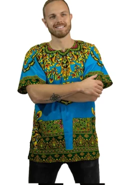 Blauwe Dashiki Shirt / Dashiki Jurk - Afrikaans shirt - Unisex