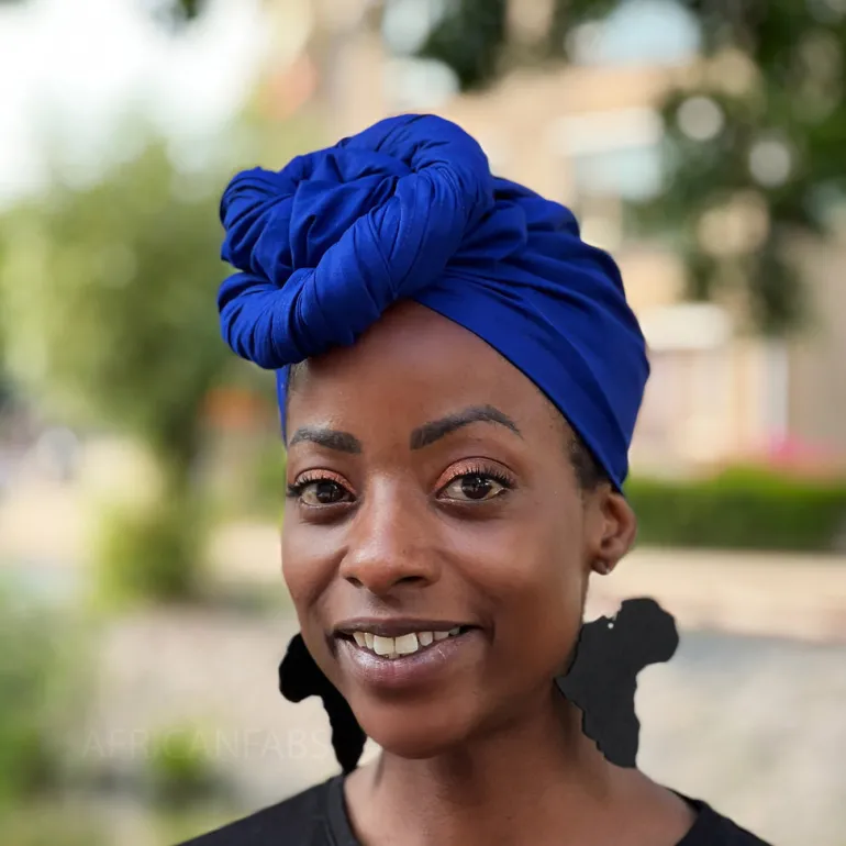 Blauwe hoofddoek / Blauwe headwrap