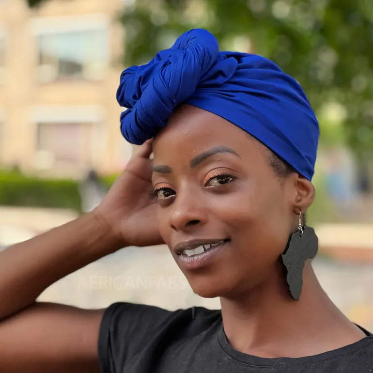 Blauwe hoofddoek / Blauwe headwrap