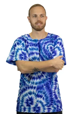 Blauwe Tie Dye Dashiki Shirt / Dashiki Jurk - Afrikaans shirt - Unisex