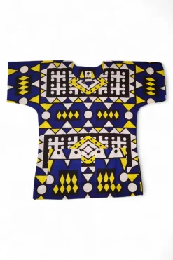 Blauw Geel Samakaka Dashiki Shirt / Dashiki Jurk - Afrikaans shirt - Unisex