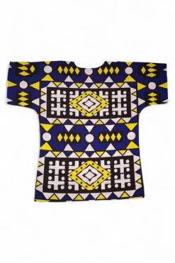 Blauw Geel Samakaka Dashiki Shirt / Dashiki Jurk - Afrikaans shirt - Unisex