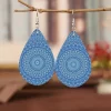 Blauw Mandala druppelvormig - Afrikaanse oorbellen