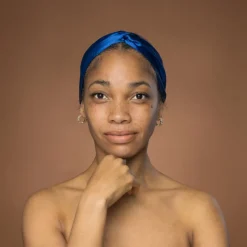 Blauw Satijnen Haarband met Twist - Hoofdband voor Volwassenen