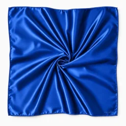 Blauw Satijnen Vierkante Sjaal / Bandana / Hoofddoek 90 x 90 cm