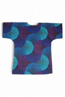 Blauw & Turquoise Concentric Circle Design Dashiki Shirt / Dashiki Jurk - Afrikaans shirt - Unisex