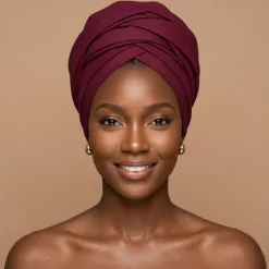 Bordeauxrood hoofddoek / headwrap