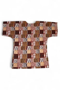 Bruin Bogolan Mosaic Dashiki Shirt / Dashiki Jurk - Afrikaans shirt - Unisex