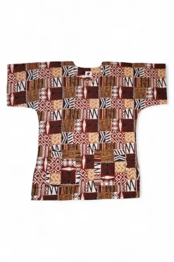 Bruin Bogolan Mosaic Dashiki Shirt / Dashiki Jurk - Afrikaans shirt - Unisex