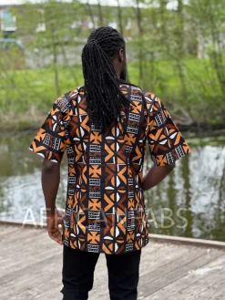 Bruine Bogolan Dashiki Shirt / Dashiki Jurk - Afrikaans shirt - Unisex
