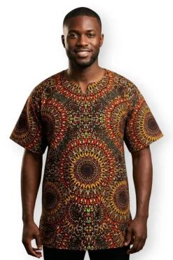 Bruin Oranje Savanna Sun Dashiki Shirt / Dashiki Jurk - Afrikaans shirt - Unisex