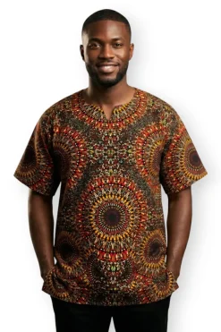 Bruin Oranje Savanna Sun Dashiki Shirt / Dashiki Jurk - Afrikaans shirt - Unisex