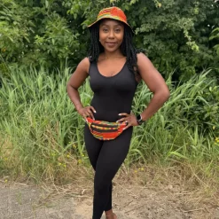 Bucket hat / Vissershoedje met Afrikaanse print - Rode kente - Kinderen & Volwassenen (Unisex)