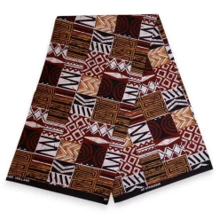 Bucket hat / Vissershoedje met Afrikaanse print - Bruin Bogolan Mosaic - Kinderen & Volwassenen (Unisex)