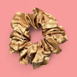 Deluxe Scrunchie Satijn- Volwassenen Haaraccessoire - Kaki