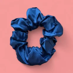 Deluxe Scrunchie Satijn- Volwassenen Haaraccessoire - Blauw
