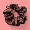 Deluxe Scrunchie Satijn- Volwassenen Haaraccessoire - Bruin