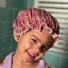 Douchemuts Kind / Shower cap voor kinderen - Roze Gouden Leopard