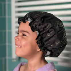 Douchemuts Kind / Shower cap voor kinderen - Zwart Gouden Sterren
