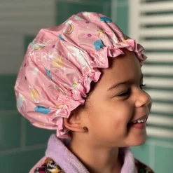 Douchemuts Kind / Shower cap voor kinderen - Unicorn roze