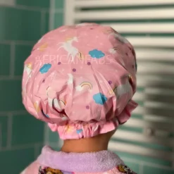 Douchemuts Kind / Shower cap voor kinderen - Unicorn roze