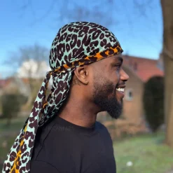Durag / Du-rag / Do-rag / Bandana - Unisex - Oranje Leopard