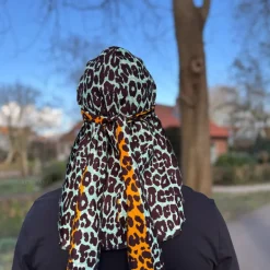 Durag / Du-rag / Do-rag / Bandana - Unisex - Oranje Leopard
