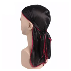 Durag / Du-rag / Do-rag / Bandana - Unisex - Zwart met rood randje