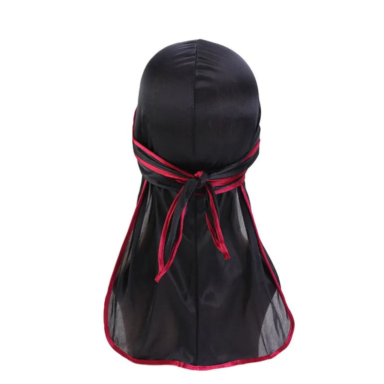 Durag / Du-rag / Do-rag / Bandana - Unisex - Zwart met rood randje