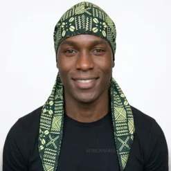 Durag / Du-rag / Do-rag / Bandana - Unisex - Groen Bogolan