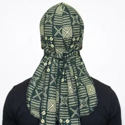Durag / Du-rag / Do-rag / Bandana - Unisex - Groen Bogolan