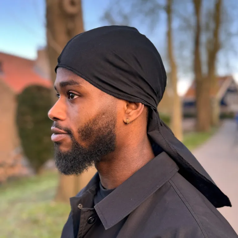 Durag / Du-rag / Do-rag / Bandana - Unisex - Zwarte katoen