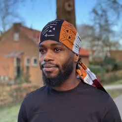 Durag / Du-rag / Do-rag / Bandana - Unisex - Donkerbruin Bogolan
