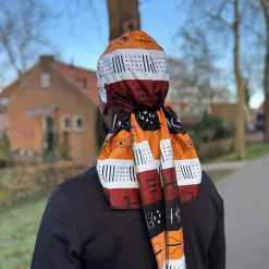 Durag / Du-rag / Do-rag / Bandana - Unisex - Donkerbruin Bogolan