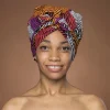 Easy headwrap / hoofddoek - Oranje & Paars Concentric