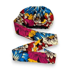 Easy headwrap / hoofddoek - Rood & Blauw Bloemen