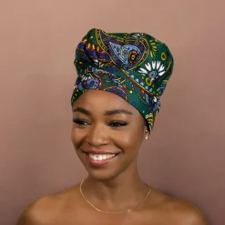 Easy headwrap / hoofddoek - Satijnen binnenkant - Multicolor Paisley