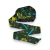 Easy headwrap / hoofddoek - Satijnen binnenkant - Groen Botanical Flow
