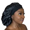 Extra Grote Satijnen Haar Bonnet - Zwart (Satijnen Slaapmuts )