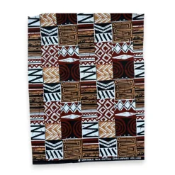 Fat Quarter Afrikaanse Wax Print Stof - Bruin FTQ 8731 - Quilt & Patchwork (45 x 57 cm / 18 x 22 inch)