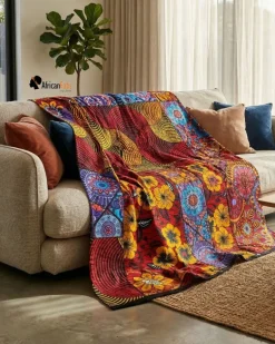 Fat Quarter Afrikaanse Wax Print Stof - Bruin FTQ 8731 - Quilt & Patchwork (45 x 57 cm / 18 x 22 inch)