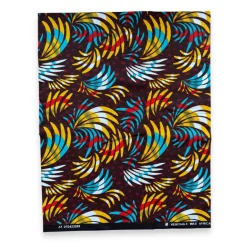 Fat Quarter Afrikaanse Wax Print Stof - Bruin Multicolor FTQ 8728 - Quilt & Patchwork (45 x 57 cm / 18 x 22 inch)