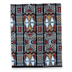 Fat Quarter Afrikaanse Wax Print Stof - Rood Beige FTQ 8727 - Quilt & Patchwork (45 x 57 cm / 18 x 22 inch)